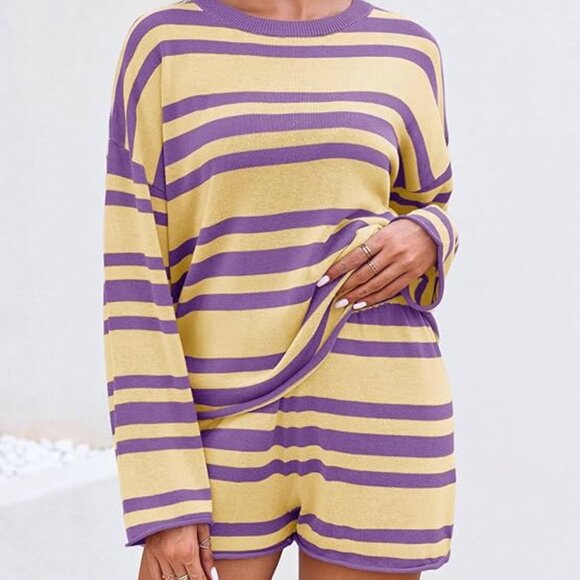 NWOT – TANKANEO WOMENS STRIPED 2-PIECE SHORT SET MATCHING SET - SMALL - Picture 3 of 6